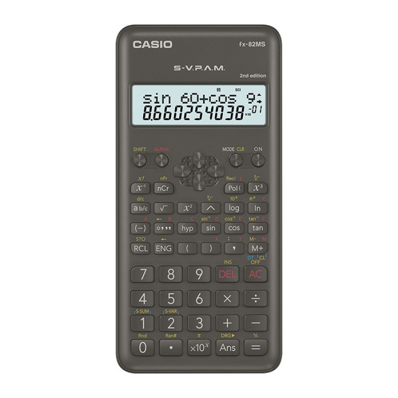Casio Αριθμομηχανή Επιστημονική FX-82MS 2nd Edition 12 Ψηφίων σε Μαύρο Χρώμα ΑΡΙΘΜΟΜΗΧΑΝΕΣ 