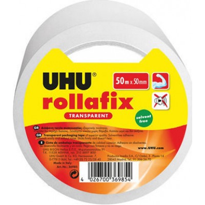 UHU Ταινία Συσκευασίας Rollafix Διάφανη 50mm x 50m