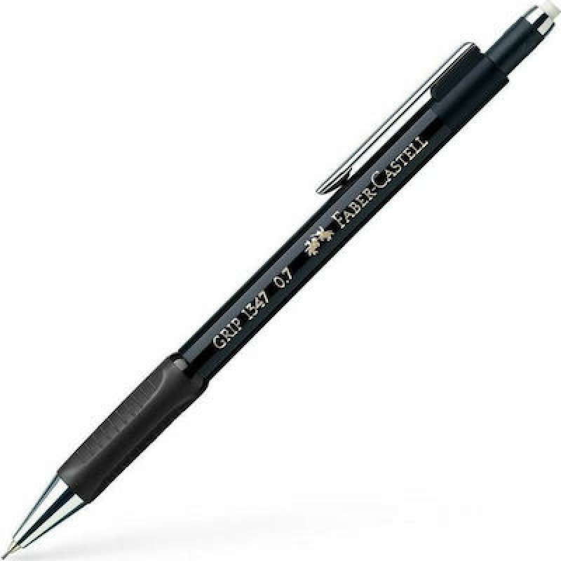 Faber-Castell Grip Μηχανικό Μολύβι 0.7mm με Γόμα σε Μαύρο Χρώμα 1347 ΜΗΧΑΝΙΚΑ ΜΟΛΥΒΙΑ