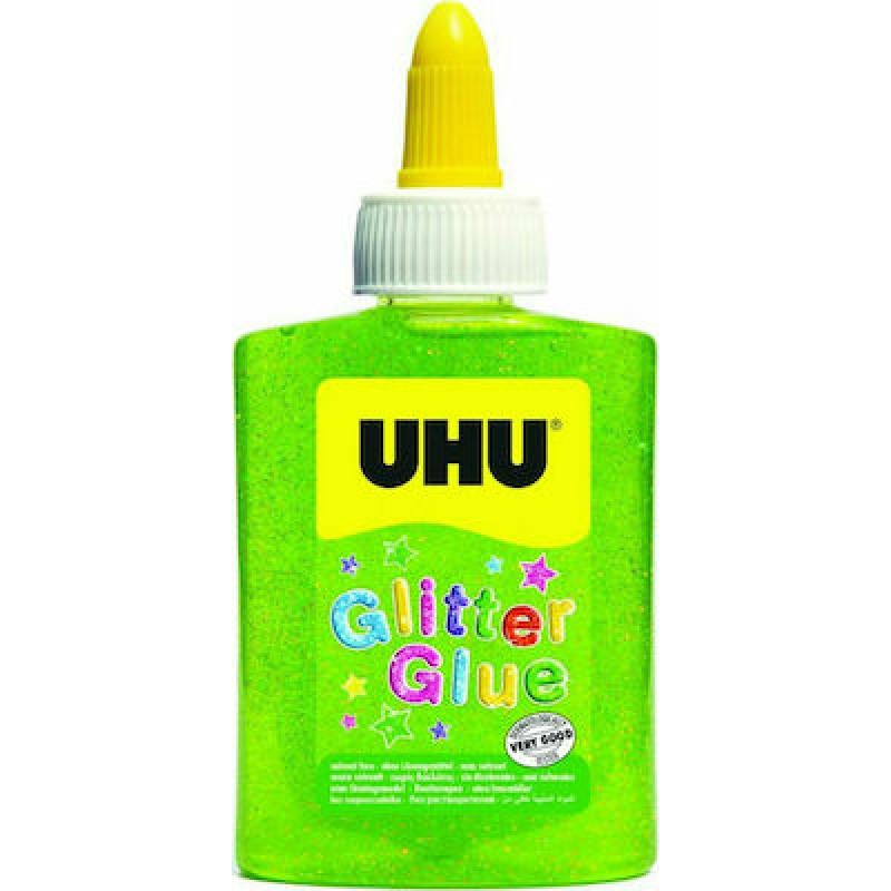 UHU Glitter Glue Χρυσόκολλα 90ml Πράσινη ΚΟΛΛΕΣ 
