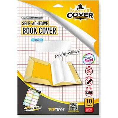 Top Team Mastercover Κάλυμμα Βιβλίου ή Τετραδίου Διαφανές Self-adhesive 10τμχ